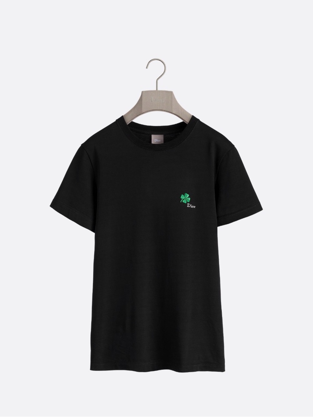 Dior Black Green Clover Embroidered T-Shirt Men’s